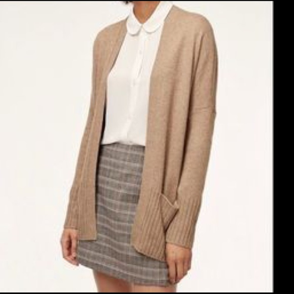 Aritzia - Talula Brown Long Knit Cardigan